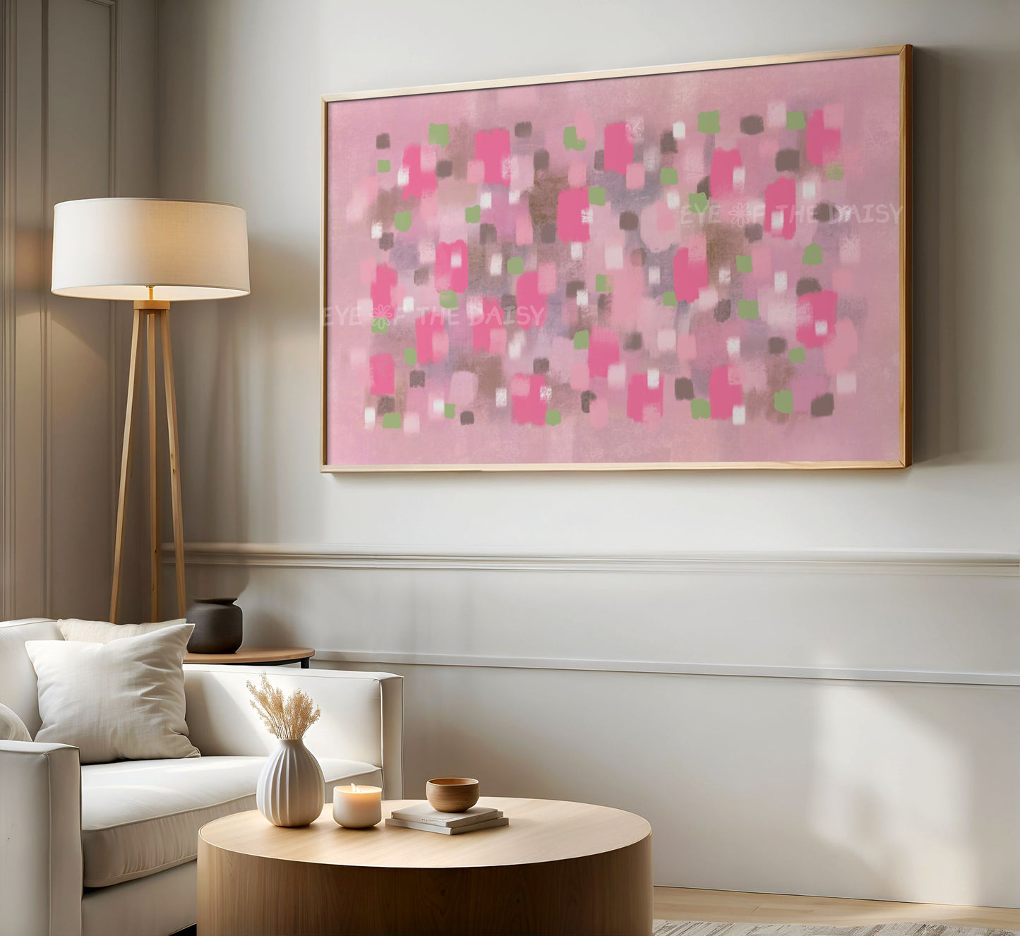 Pink Abstract Expressionist 4K TV Art | Contemporary Brushstrokes Art for TV Screen 4K