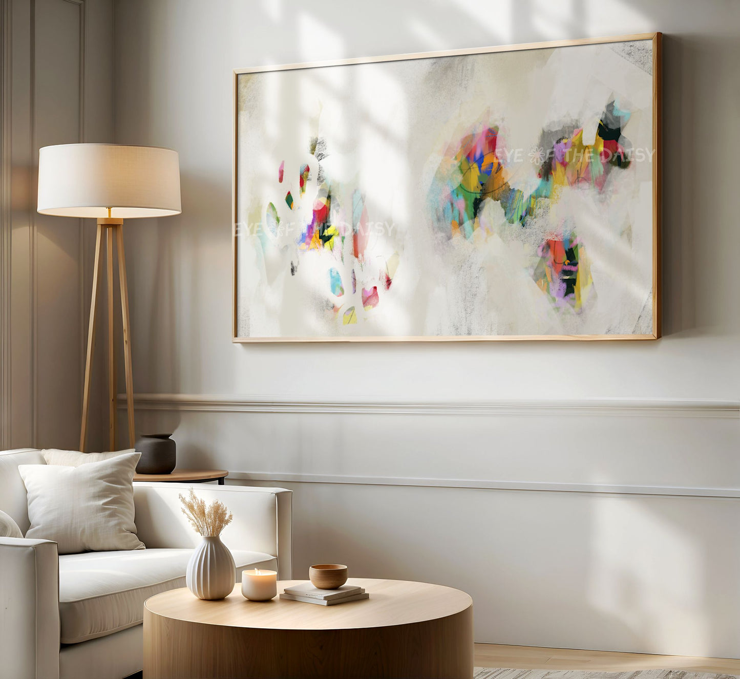 Neutral & Colourful Abstract Expressionist 4K TV Art | Contemporary Digital Painting TV Art