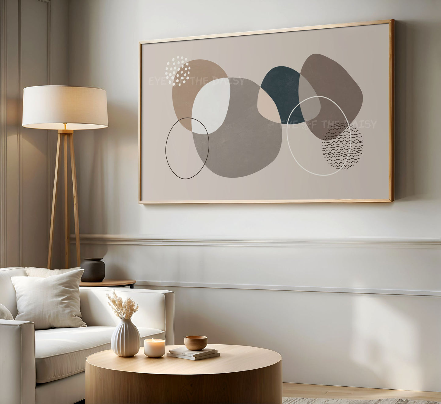 Grey Modern Abstract 4K TV Art | Contemporary Organic Shapes Art for TV Screen