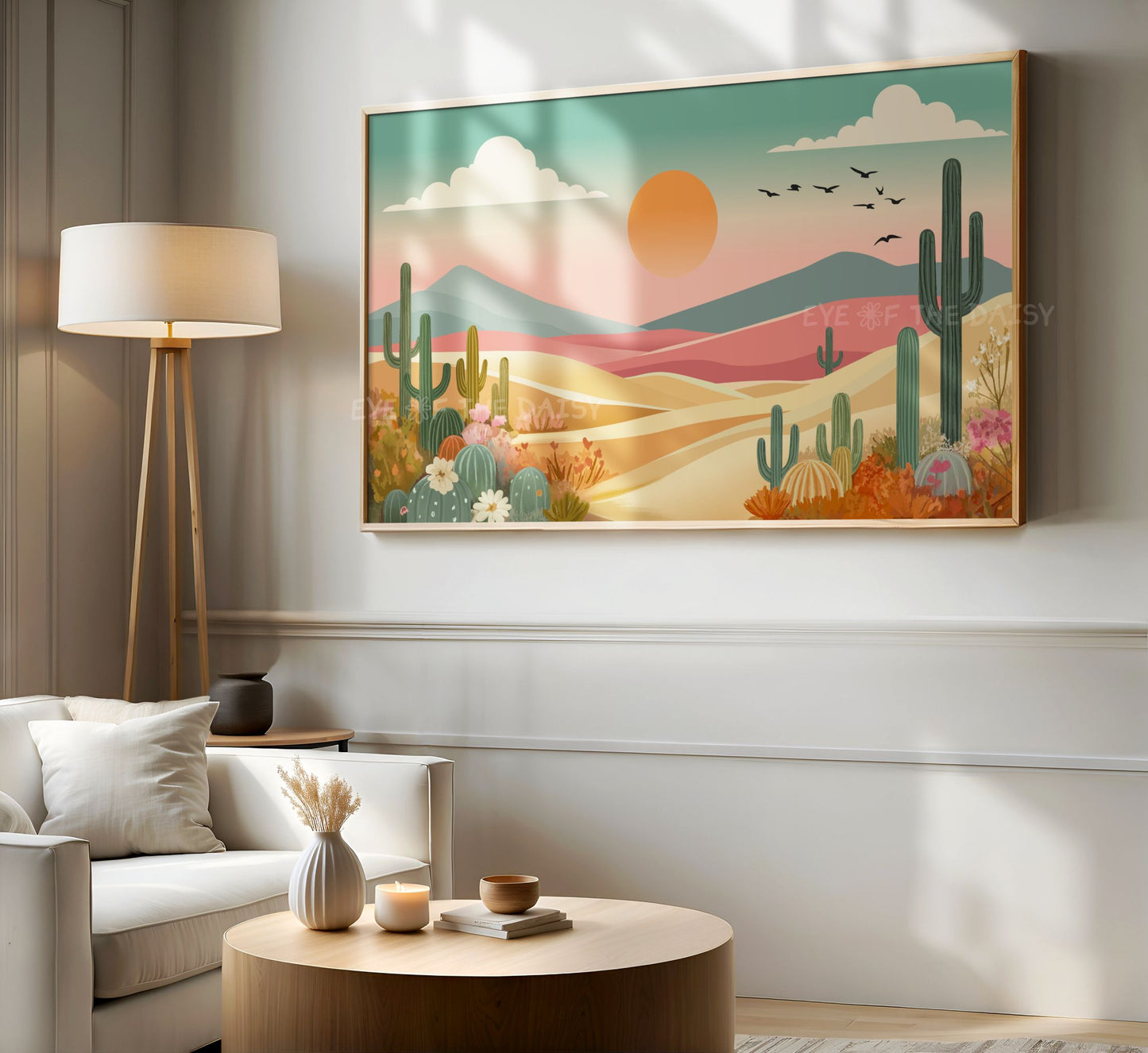 Cactus Landscape 4K TV Art | Boho Southwestern Cactii Desert 4K Art for TV Screen