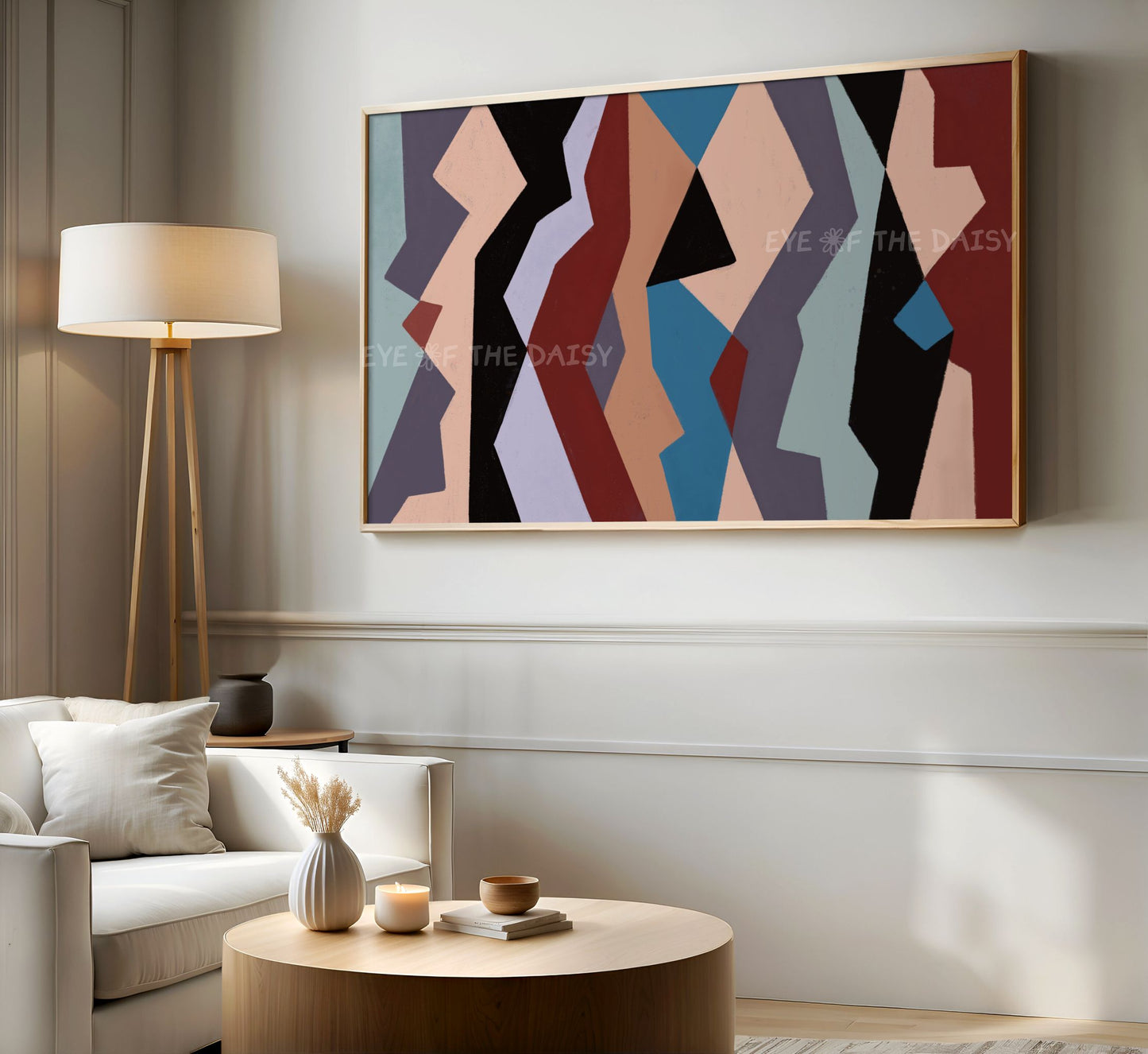 Mid Century Modern TV Art 4K | Neutral Tone Bauhaus Artwork for TV Screen 4K