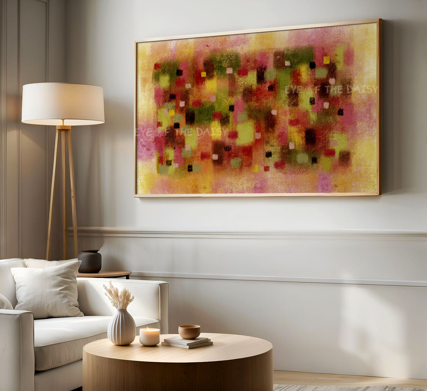 Maroon Mustard Olive Green Abstract Expressionist 4K TV Art | Earth Tone Contemporary Art