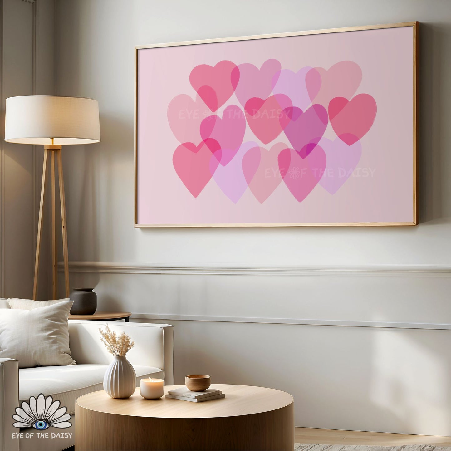 Whimsical Pink Hearts Printable Wall Art | Valentine’s Day Print Digital Download | Cute Dopamine Decor Poster