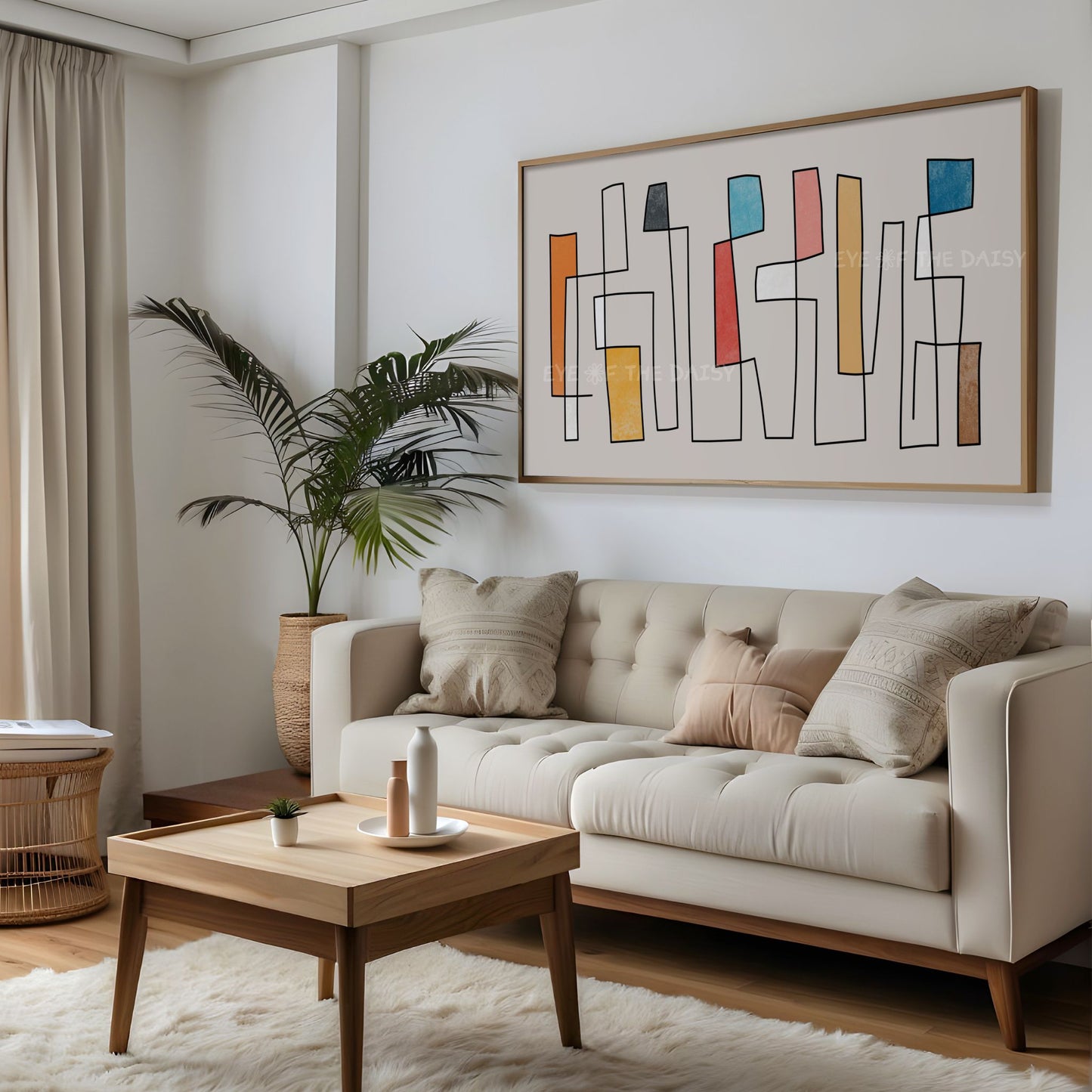 Mid Century Modern Abstract 4K TV Art | Contemporary Line Art for TV Screen