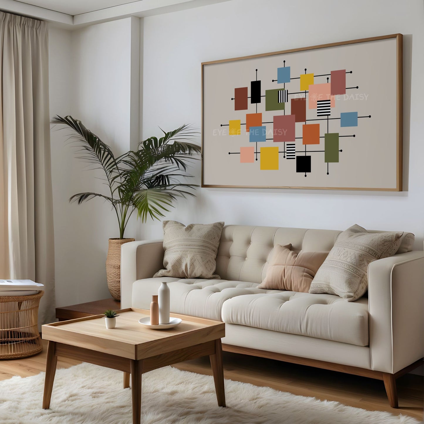 Mid Century Modern Squares 4K TV Art | Colourful Geometric Abstract TV Art 4K