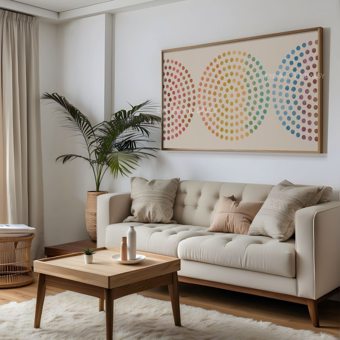 Multicoloured Watercolour Dots 4K TV Art | Boho Intuitive Art for TV Screen 4K