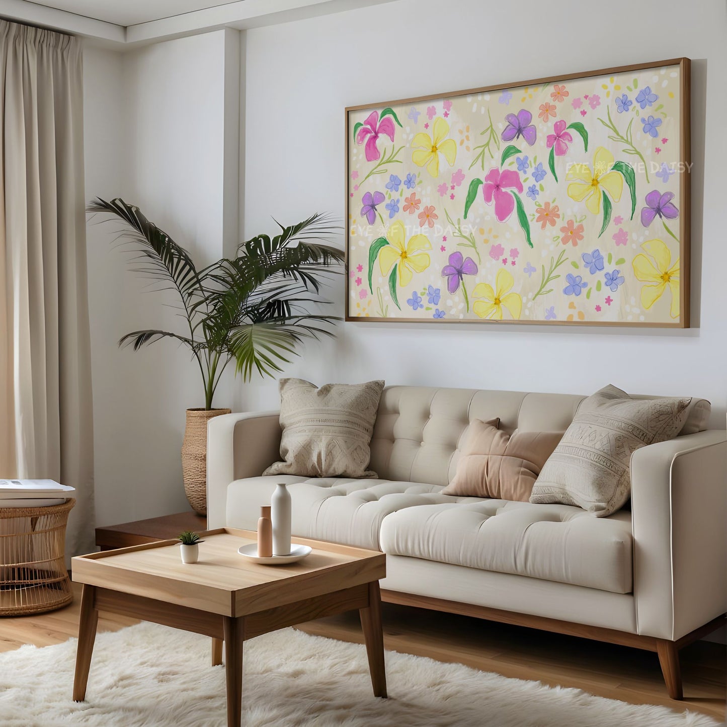 Pastel Abstract Floral 4K TV Art | Colourful Pastel Spring Flowers 4K Art for TV screen