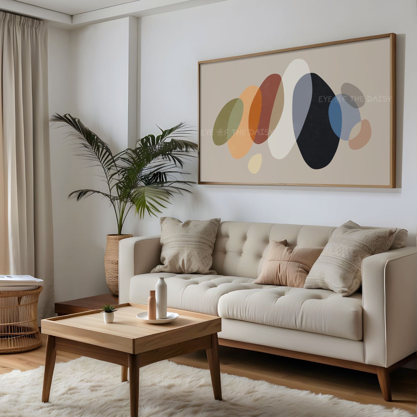 Mid Century Modern Abstract 4K TV Art | Earth Tone Organic Shapes Art for TV Screen