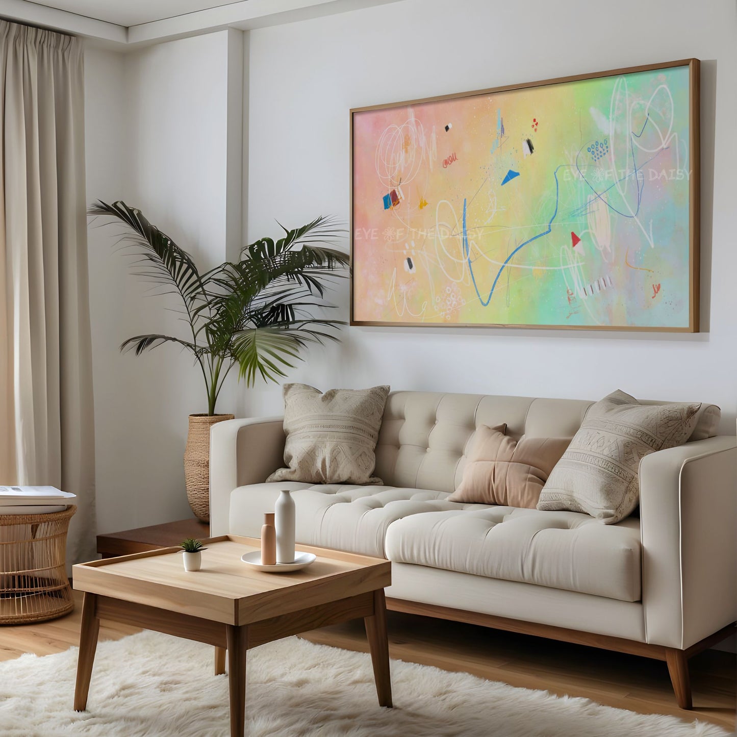 Pastel Rainbow Abstract Expressionist 4K TV Art | Contemporary Digital Painting TV Art 4K