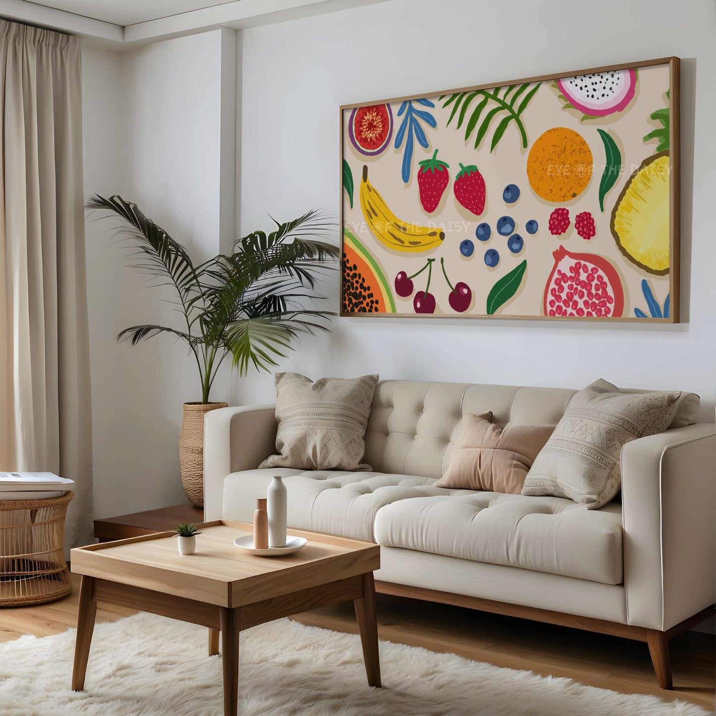 Colourful Tropical Fruit 4K TV Art | Boho Botanical 4K Art for TV Screen