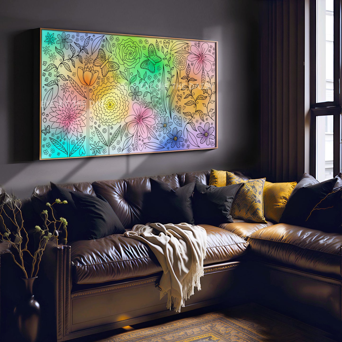 Intuitive Botanical Abstract 4K TV Art | Vibrant Colourful Floral Art for TV Screen