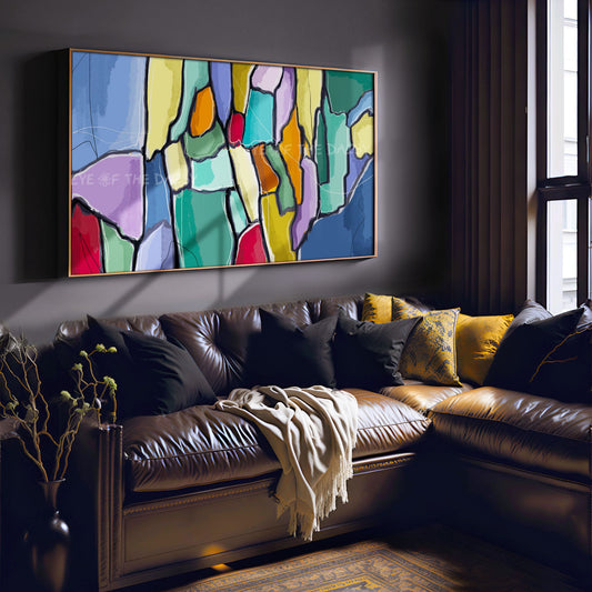 Bright Colourful Abstract Expressionist 4K TV Art | Vibrant Modern 4K Art for TV Screen