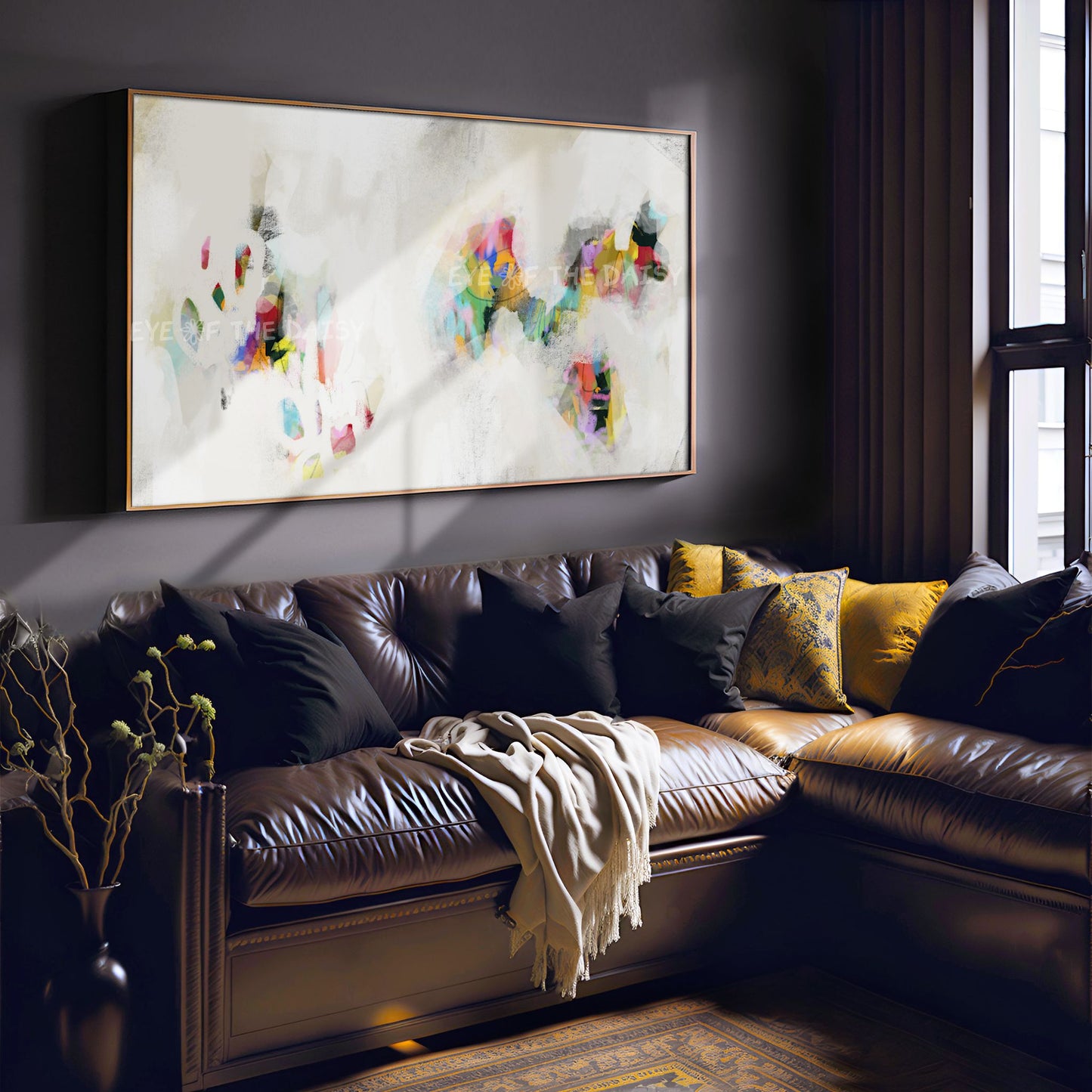 Neutral & Colourful Abstract Expressionist 4K TV Art | Contemporary Digital Painting TV Art