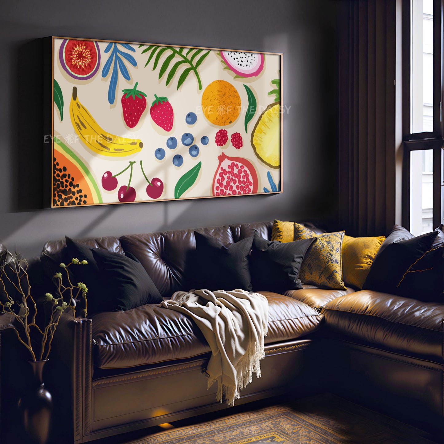 Colourful Tropical Fruit 4K TV Art | Boho Botanical 4K Art for TV Screen