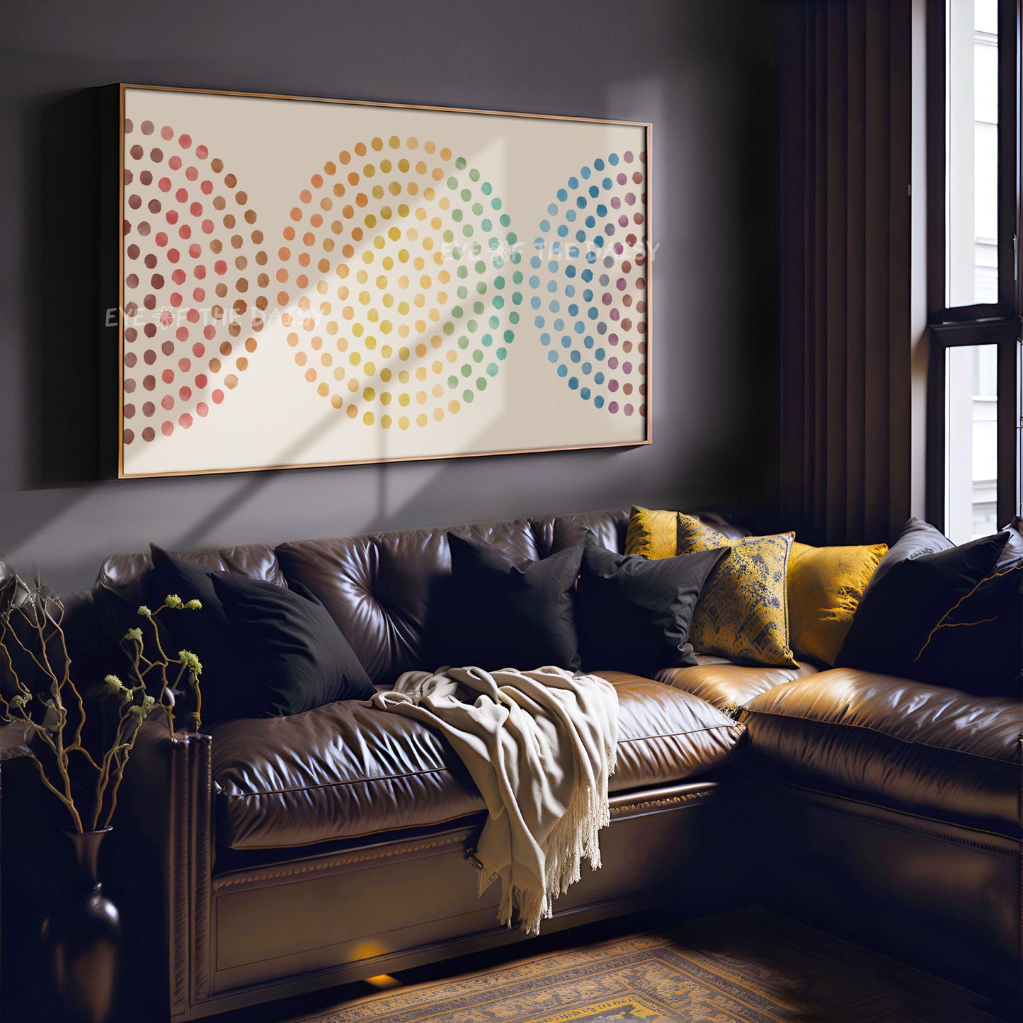 Multicoloured Watercolour Dots 4K TV Art | Boho Intuitive Art for TV Screen 4K