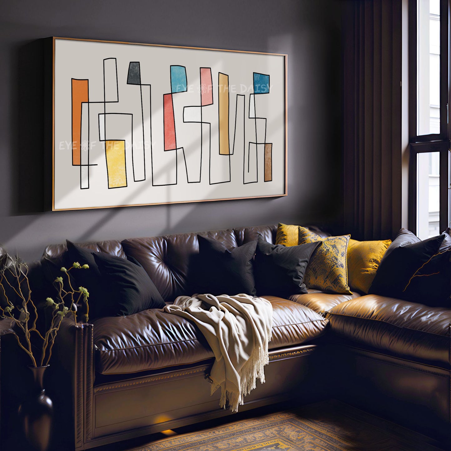 Mid Century Modern Abstract 4K TV Art | Contemporary Line Art for TV Screen