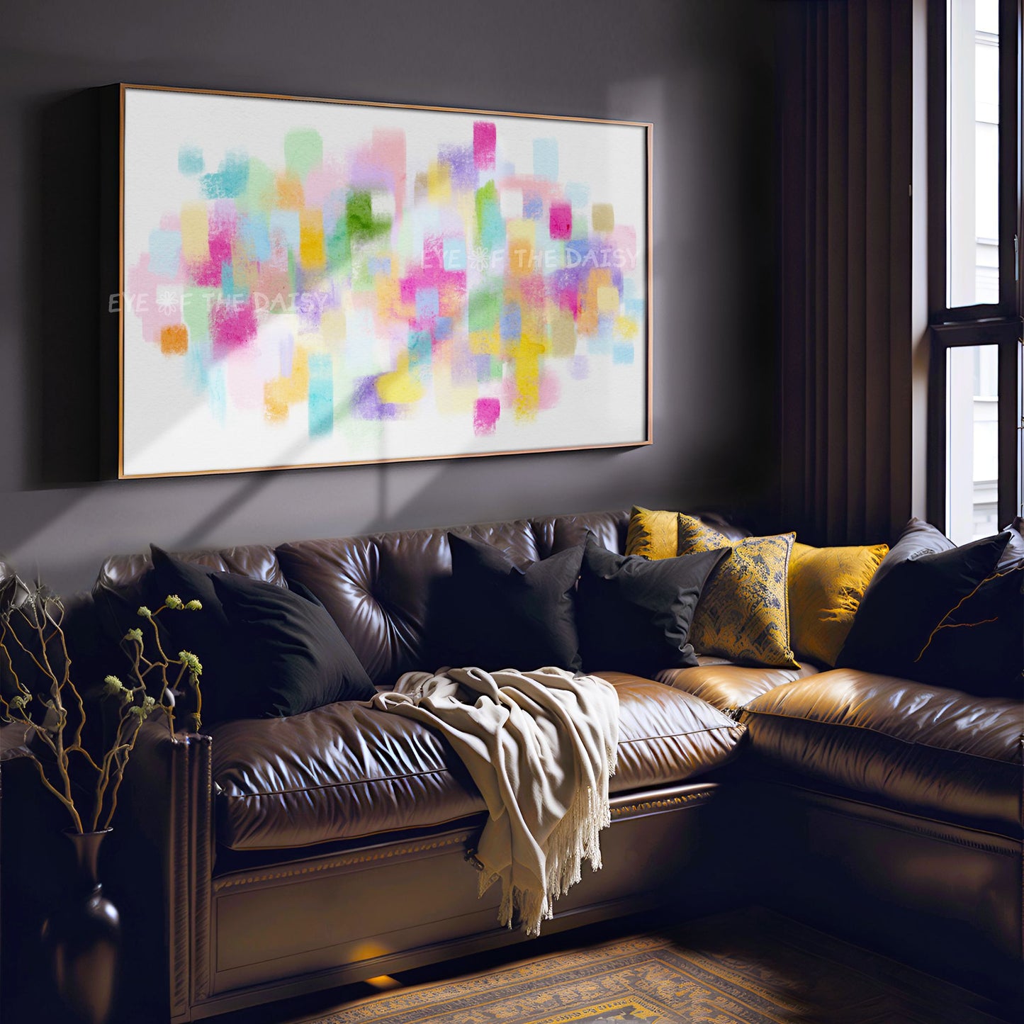 Pink Purple Green Yellow Abstract Expressionist 4K TV Art | Colourful Brushstrokes TV Art