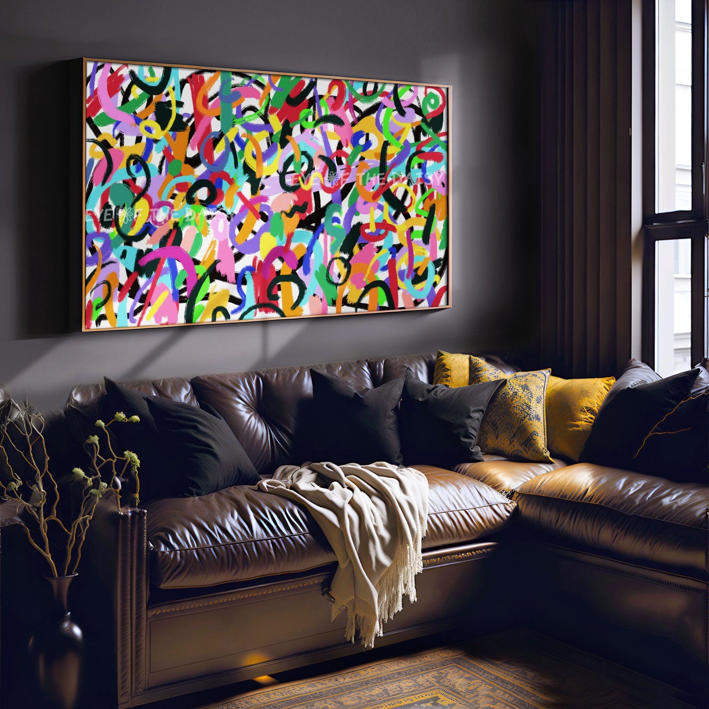 Graffiti Style Contemporary Abstract 4K TV Art | Vibrant Colourful Modern TV Art 4K