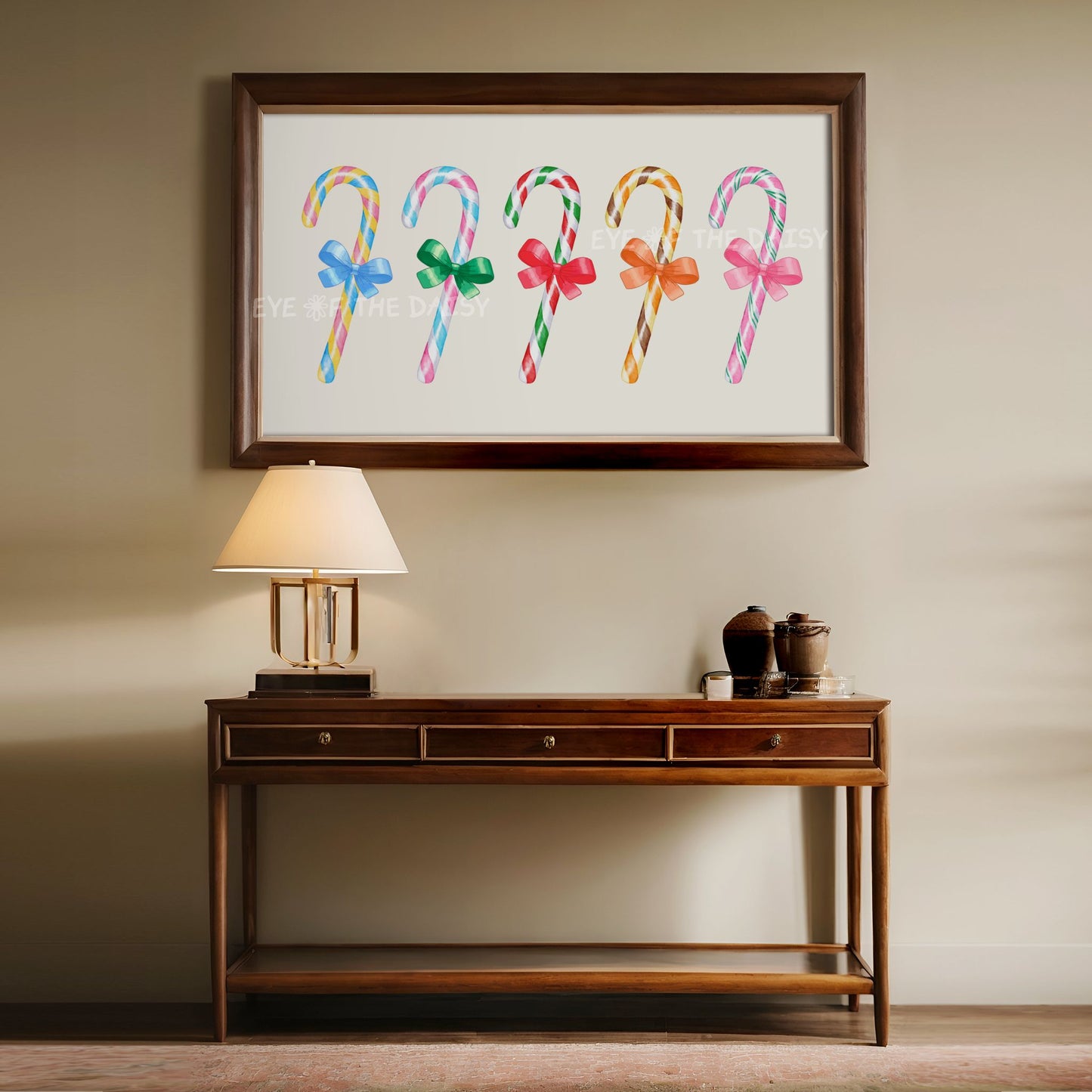 Christmas Candy Canes 4K TV Art | Cute Colourful Holiday Art for TV Screen