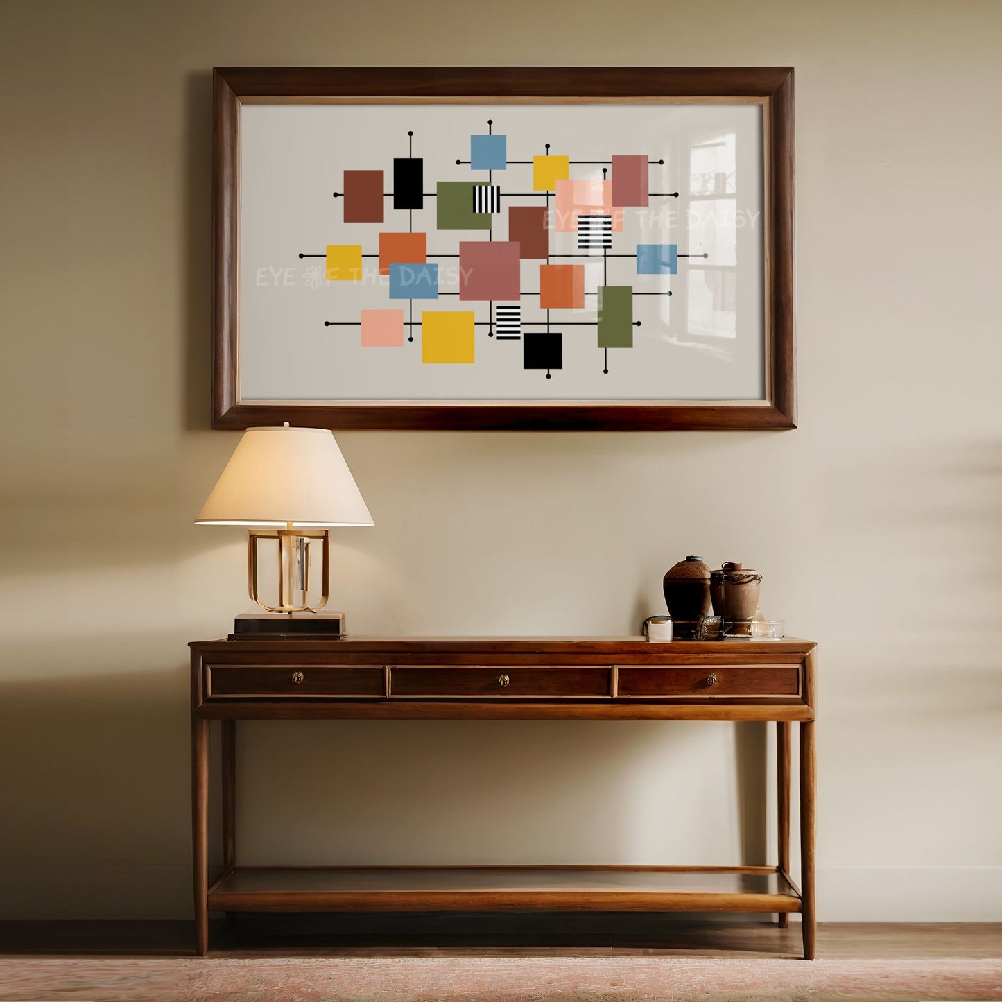 Mid Century Modern Squares 4K TV Art | Colourful Geometric Abstract TV Art 4K