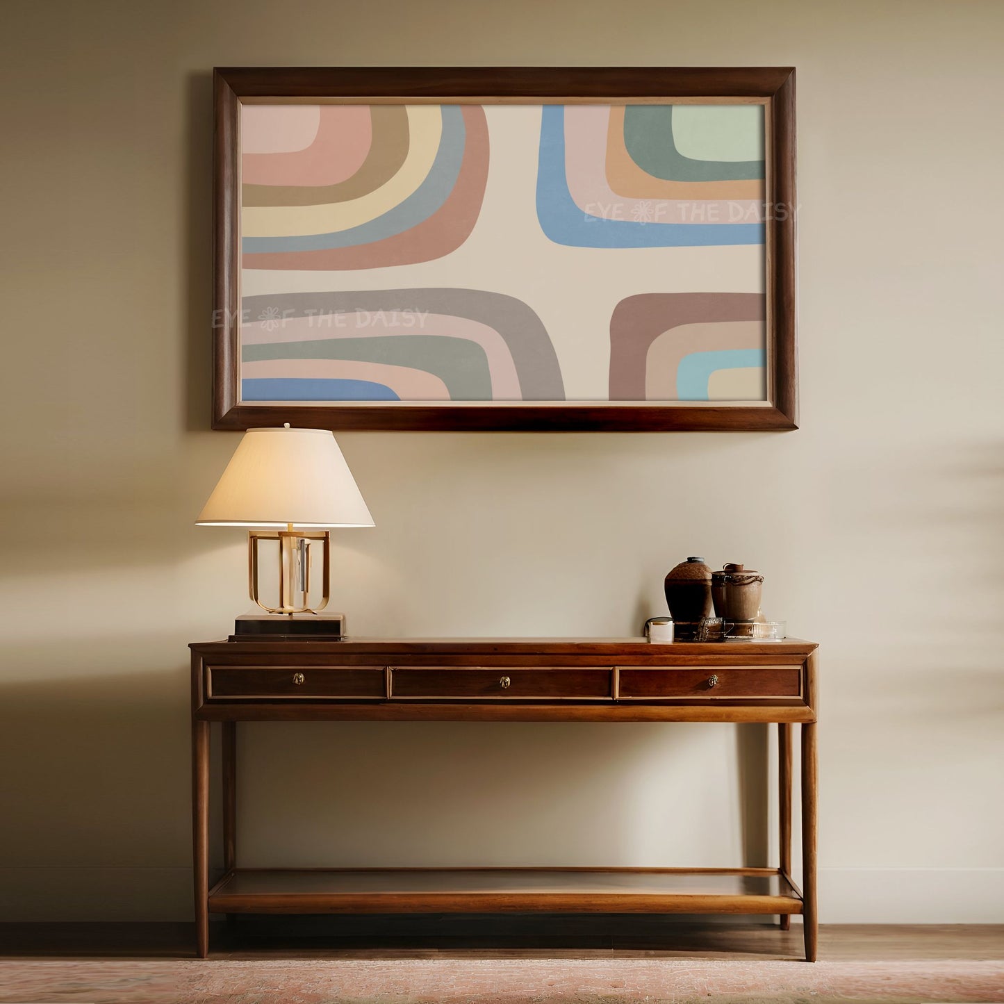 Neutral Boho Retro 4K TV Art |  Earth Tone Mid Century Modern 4K Art for TV Screen