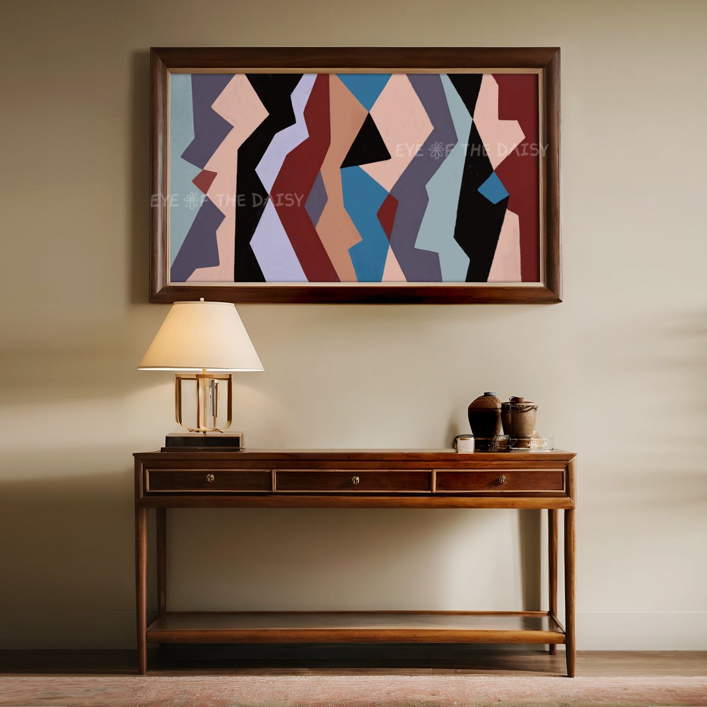 Mid Century Modern TV Art 4K | Neutral Tone Bauhaus Artwork for TV Screen 4K