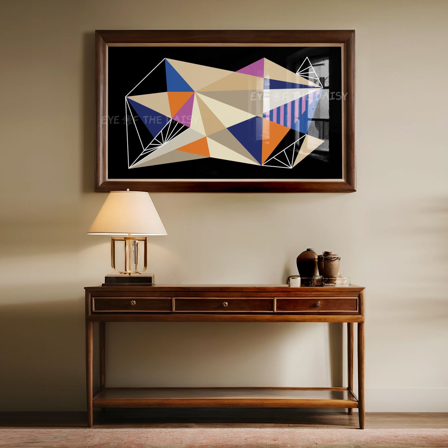 Black Orange Purple Blue Contemporary Abstract 4K TV Art | Mid Century Modern TV Art 4K