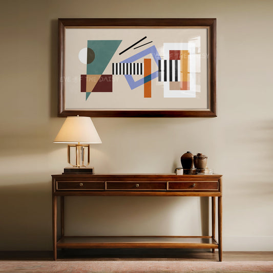 Colourful Bauhaus Style Abstract 4K TV Art | Mid Century Modern Art for TV Screen 4K