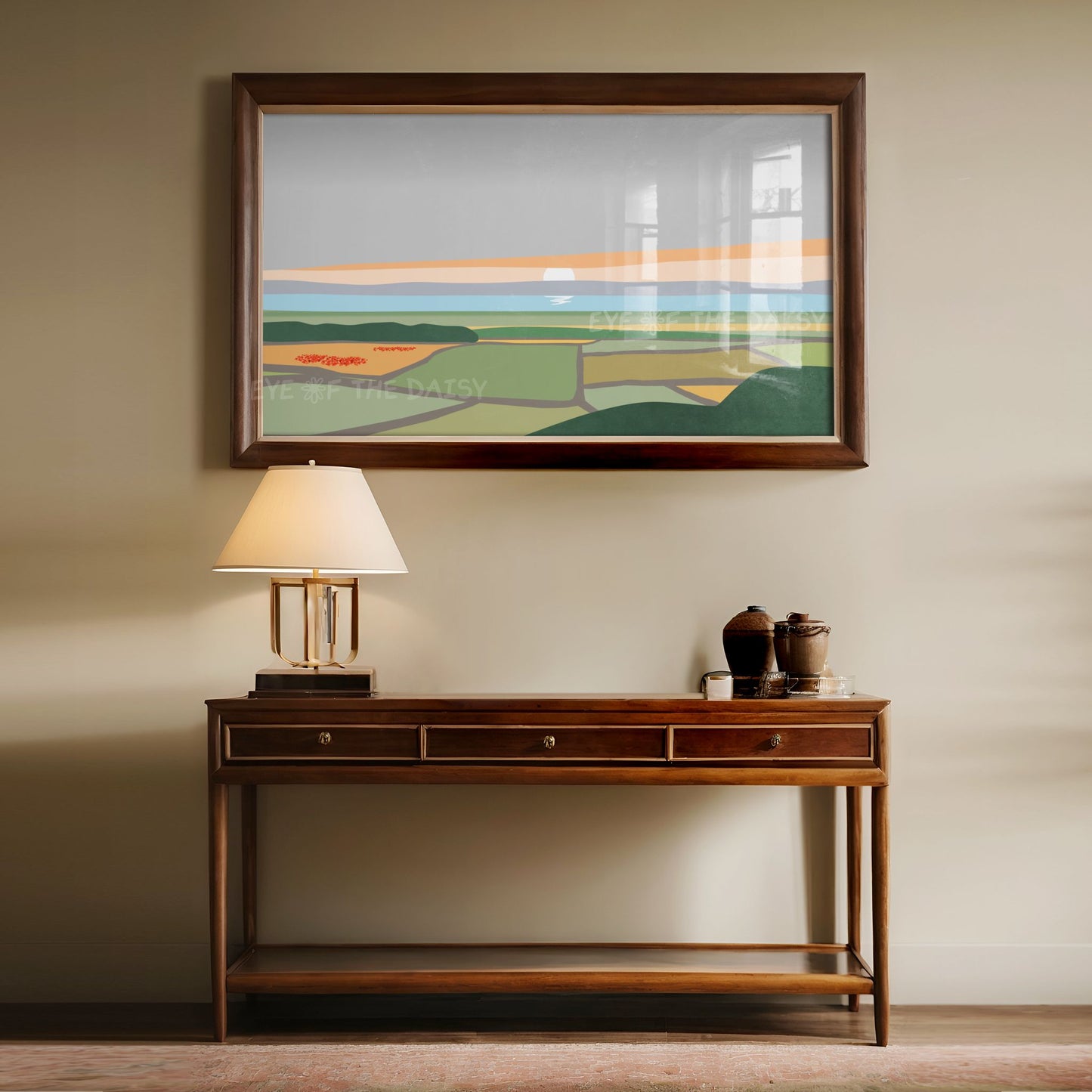 Minimal Abstract Landscape 4K TV Art | Poppy Flower Fields Sea Sky TV Art 4K