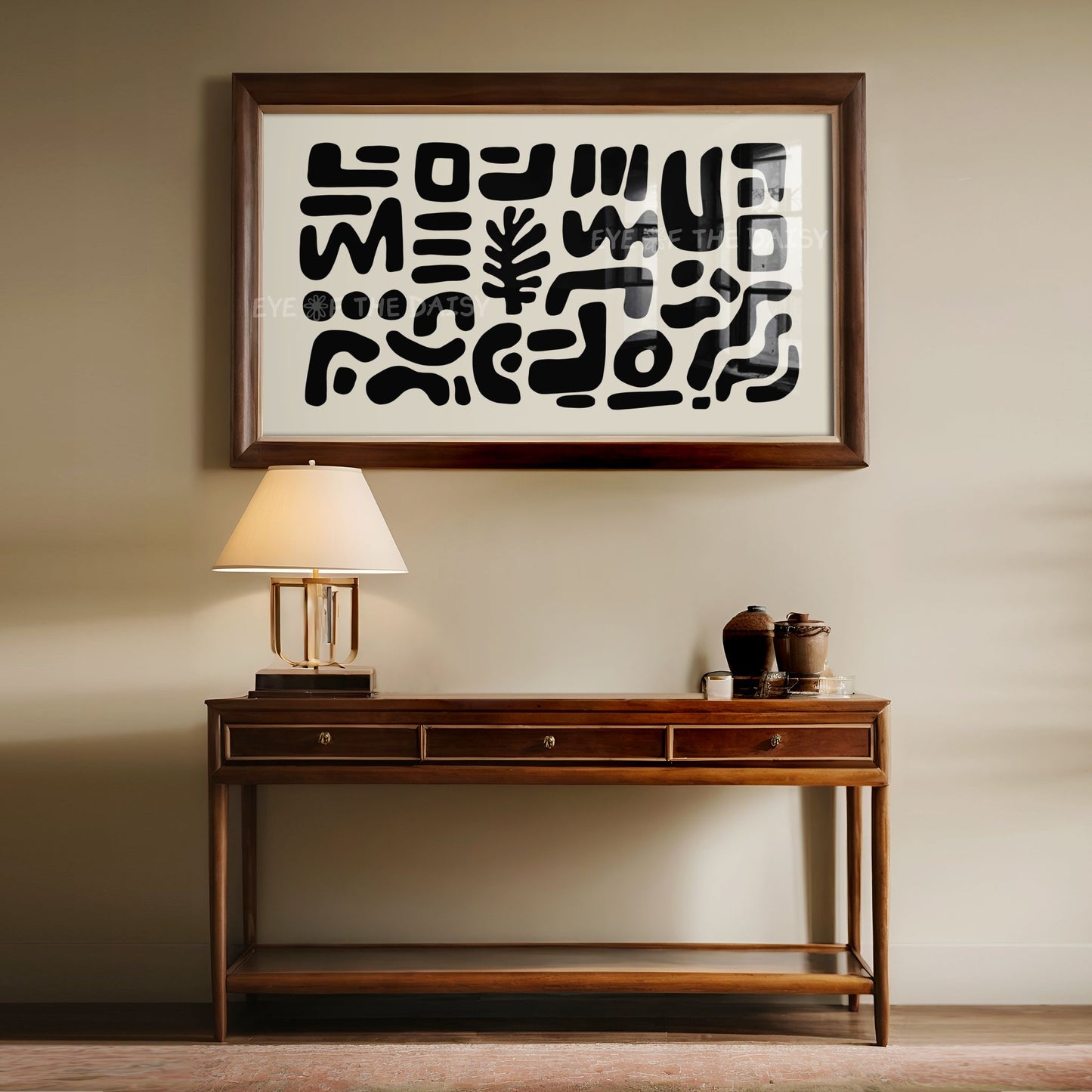 Black Abstract Shapes 4K TV Art | Neutral Modern Cut-Outs TV Artwork 4K