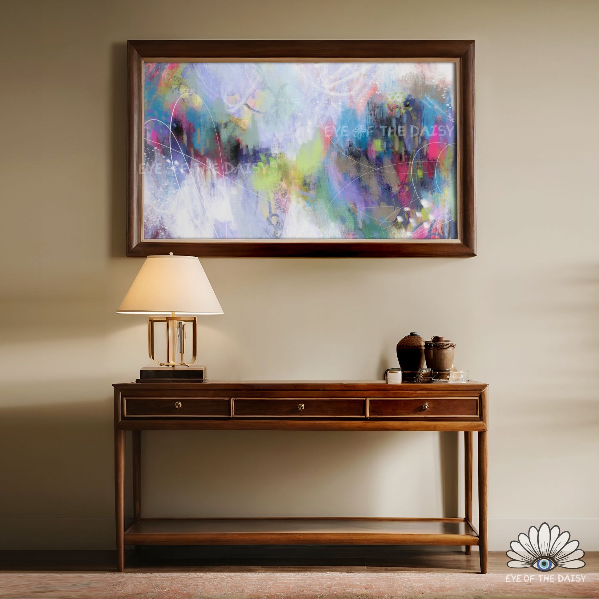Textured contemporary abstract expressionist painting in eclectic style for 4K Frame TV art displays