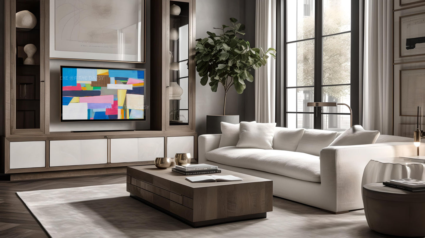 Colour Block Abstract Expressionist 4K TV Art | Contemporary Digital Painting for TV Screen