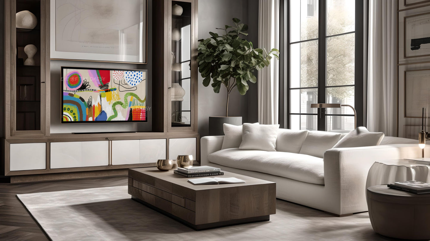 Quirky Contemporary Abstract 4K TV Art | Colourful Modern Expressionist TV Art 4K