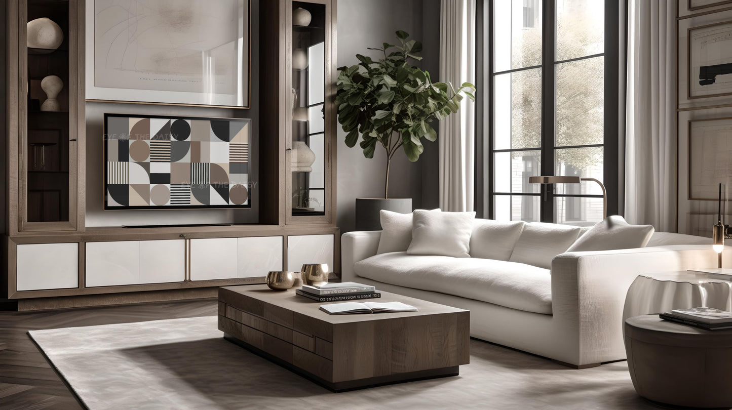 Contemporary Geometric Abstract 4K TV Art | Mid Century Modern TV Art 4K