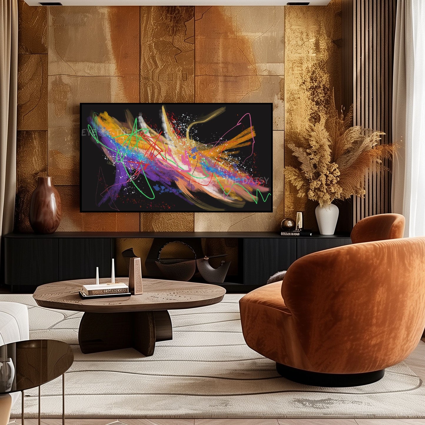 Bright Abstract Expressionist 4K TV Art | Colourful Contemporary 4K Art for TV Screen