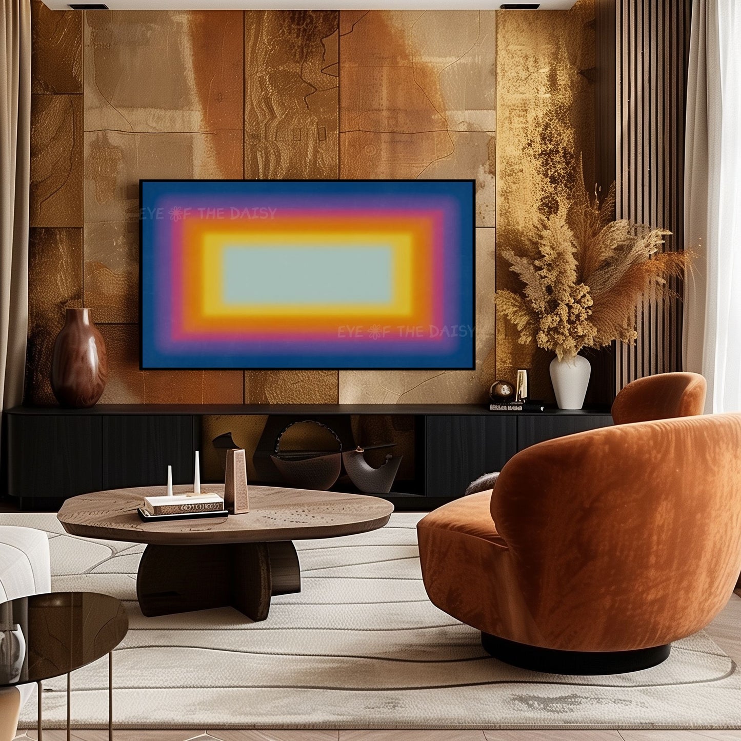 Vibrant Gradient 4K TV Art | Sunset Colours Contemporary Abstract Art for TV Screen