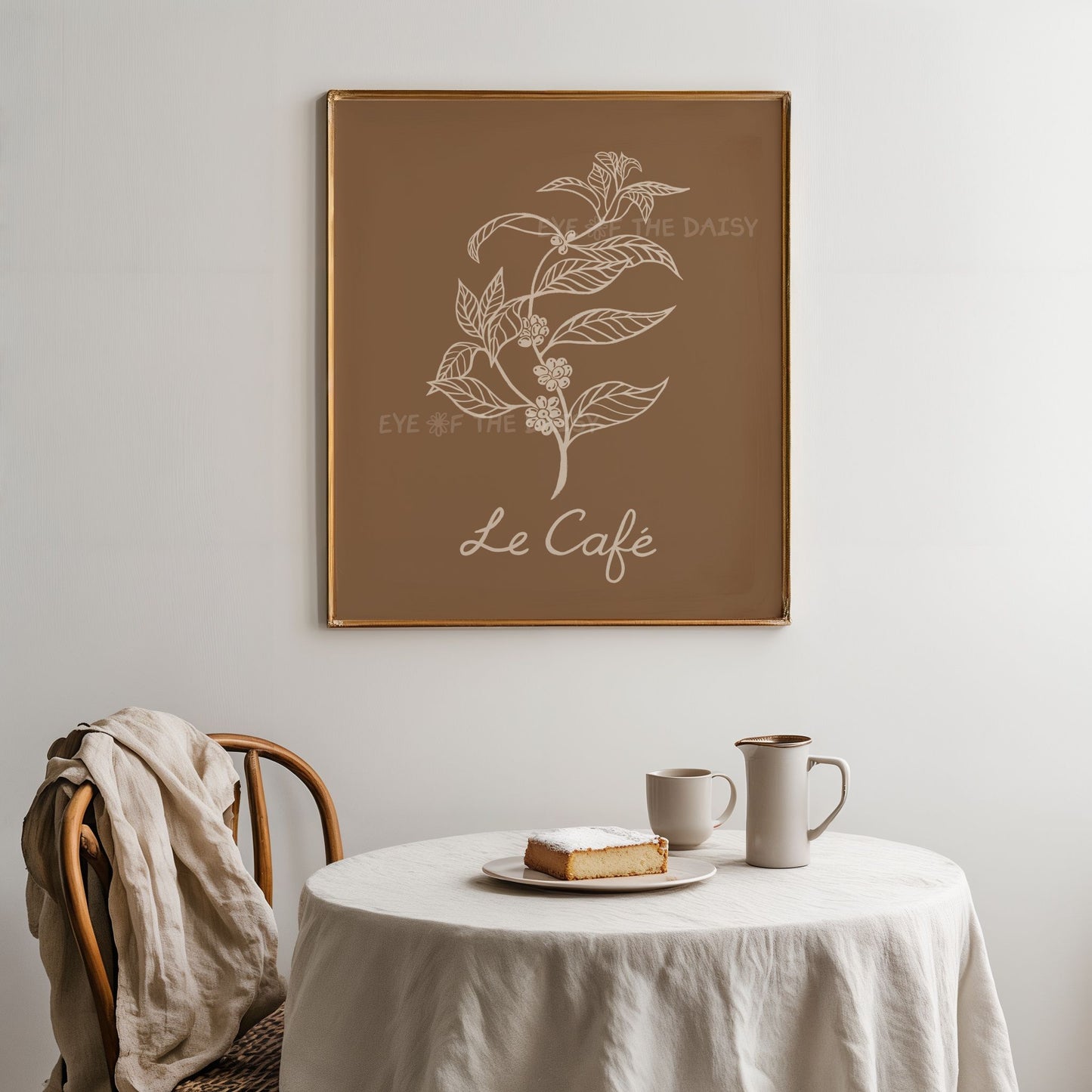 French botanical coffee plant poster for modern kitchen or dining room décor