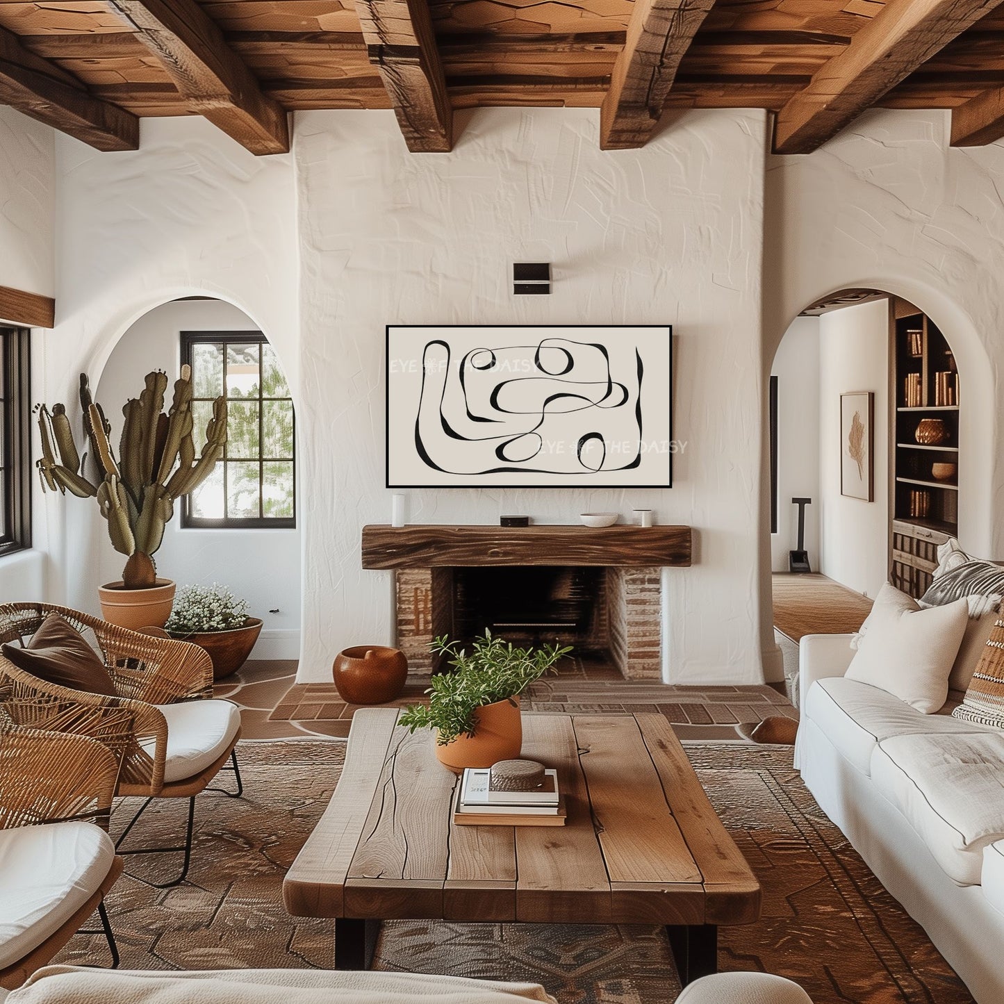 Neutral Abstract Scribble 4K TV Art | Contemporary Minimal Line Drawing TV Art 4K