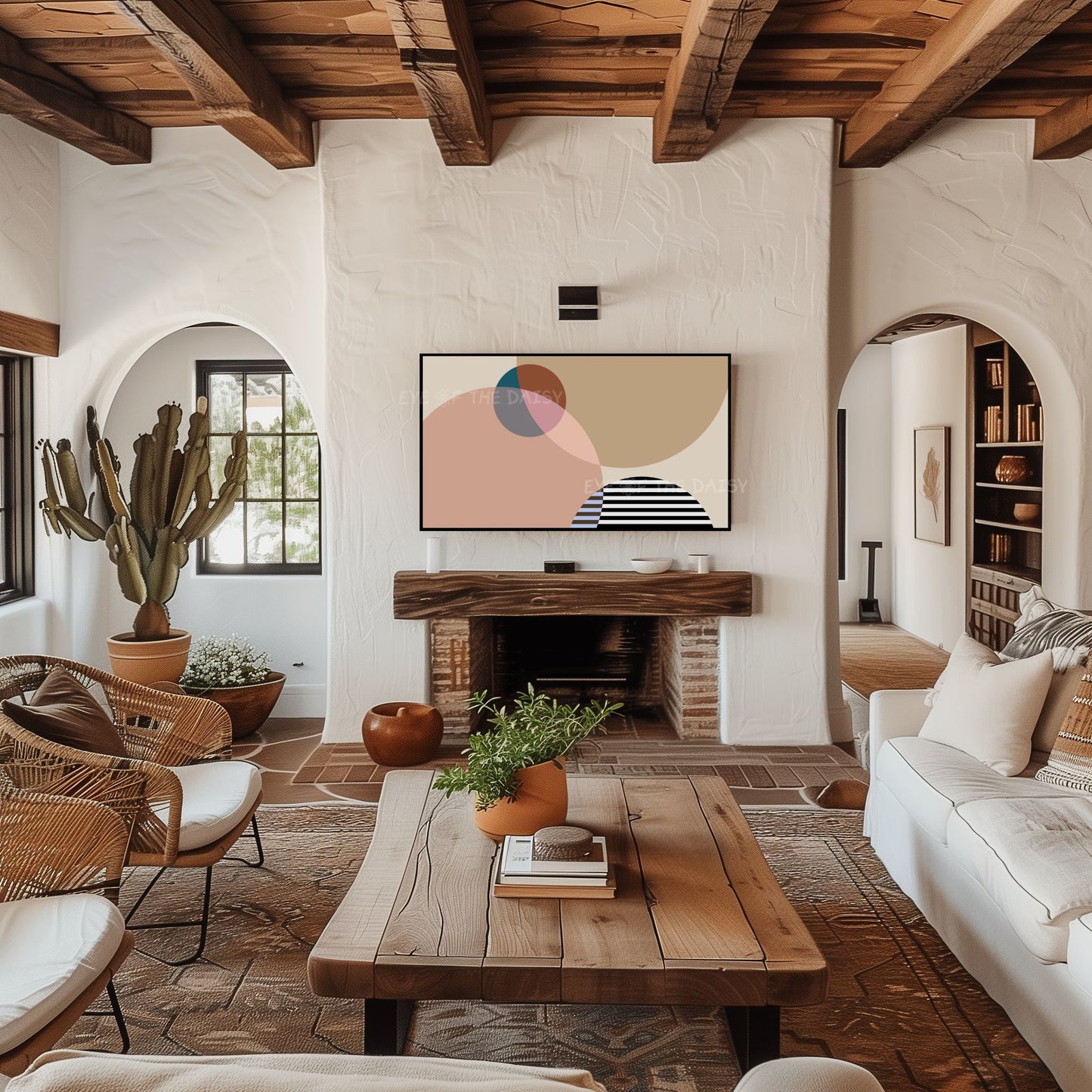 Neutral Minimal Abstract TV Art 4K | Contemporary Geometric 4K Art for TV Screen