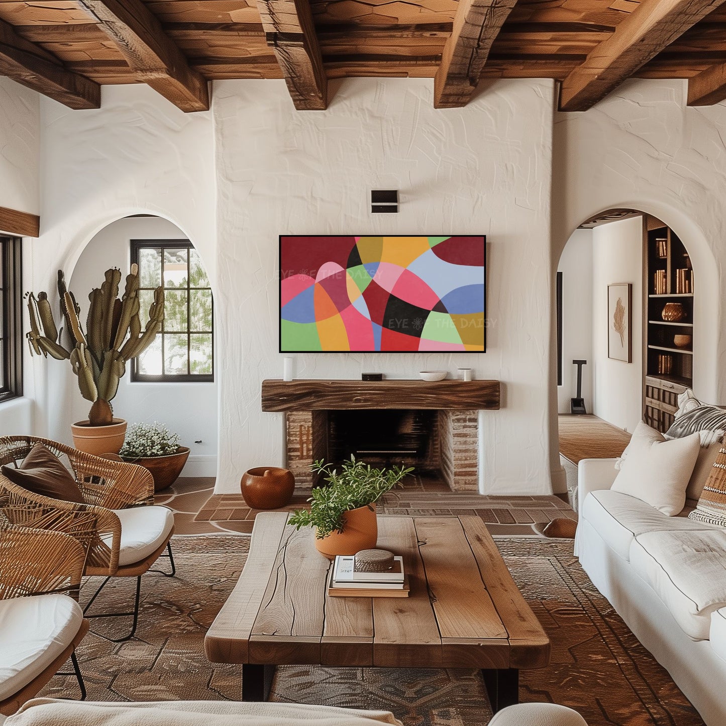 Colourful Contemporary Abstract 4K TV Art | Vibrant Mid Century Modern Geometric TV Art