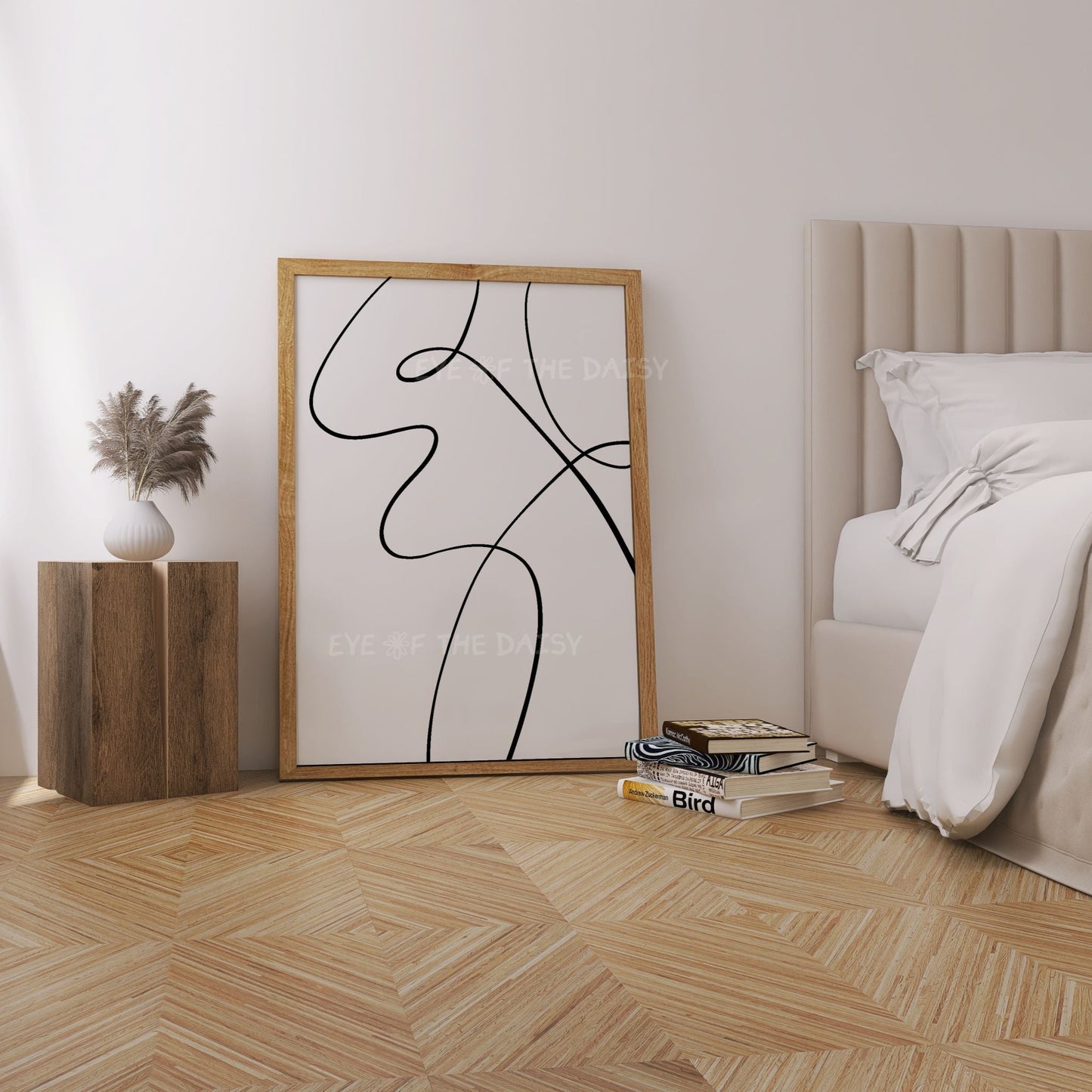 Black abstract line poster set of 3, minimalist digital art prints perfect for trendy Scandinavian bedroom or downloadable wall decor