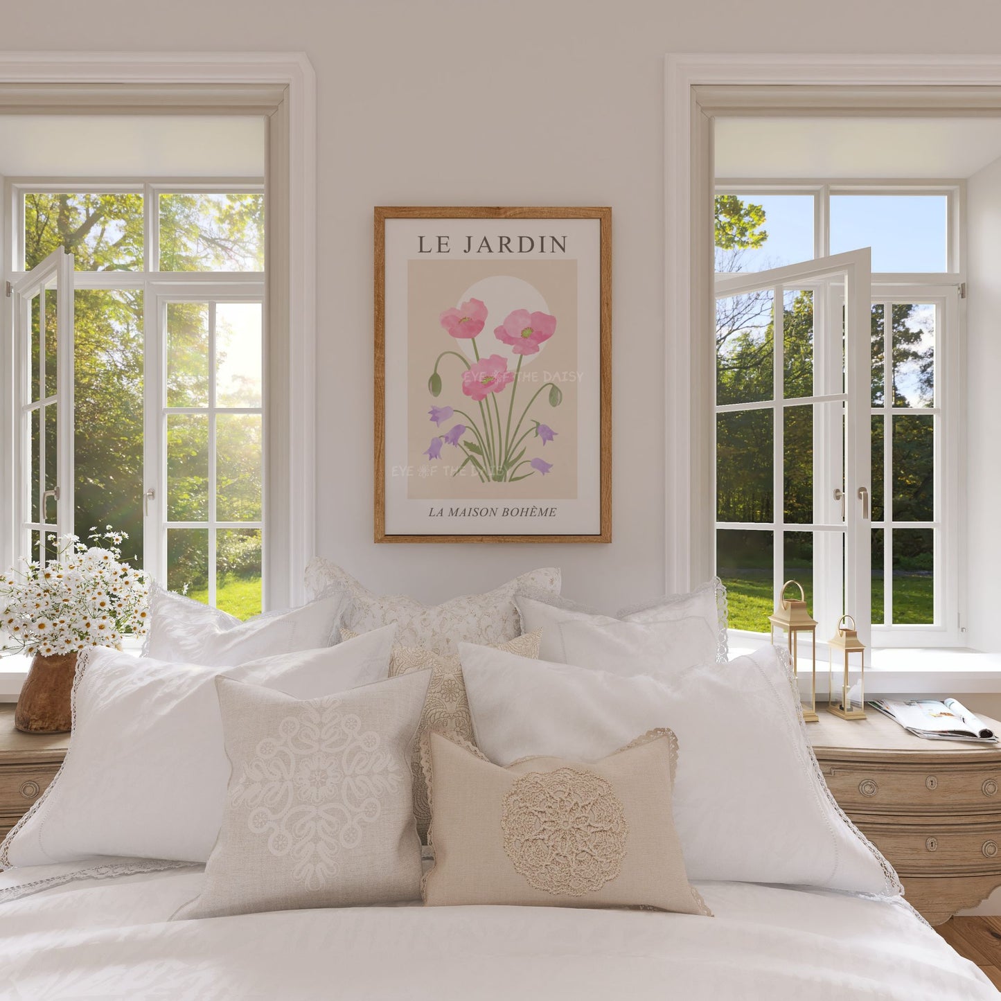 Pastel Le Jardin Digital Print | Pink Poppy Flowers Printable Wall Art