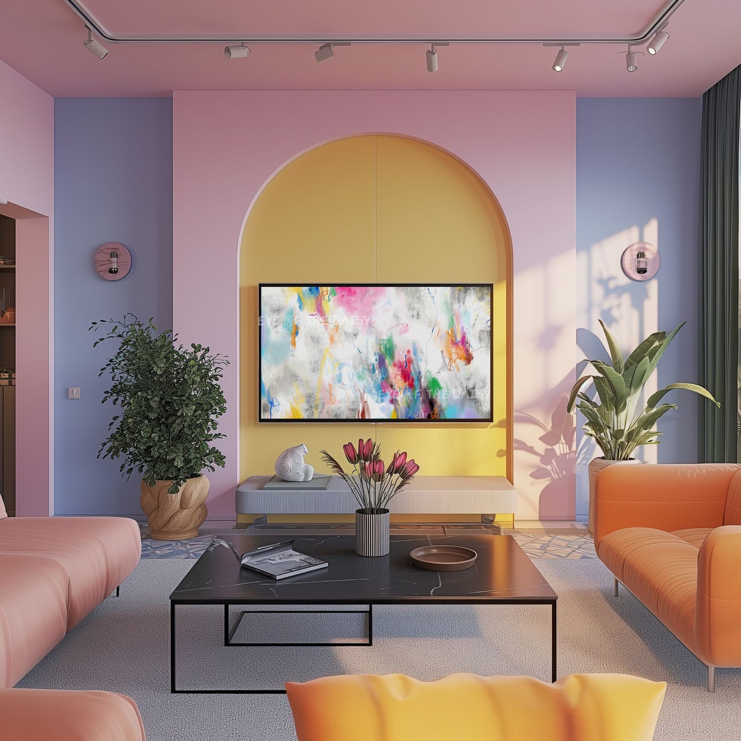 Colourful Abstract Expressionist 4K TV Art | Contemporary Modern Digital Painting 4K