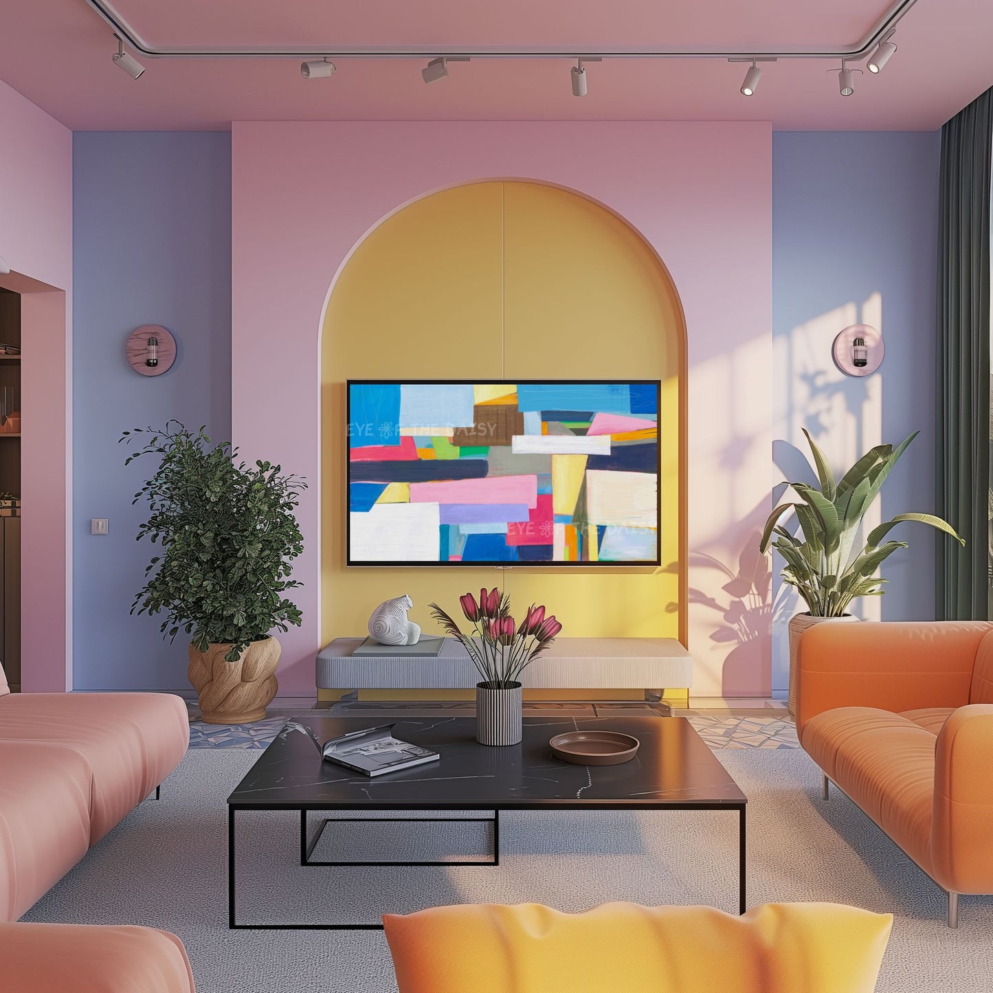 Colour Block Abstract Expressionist 4K TV Art | Contemporary Digital Painting for TV Screen