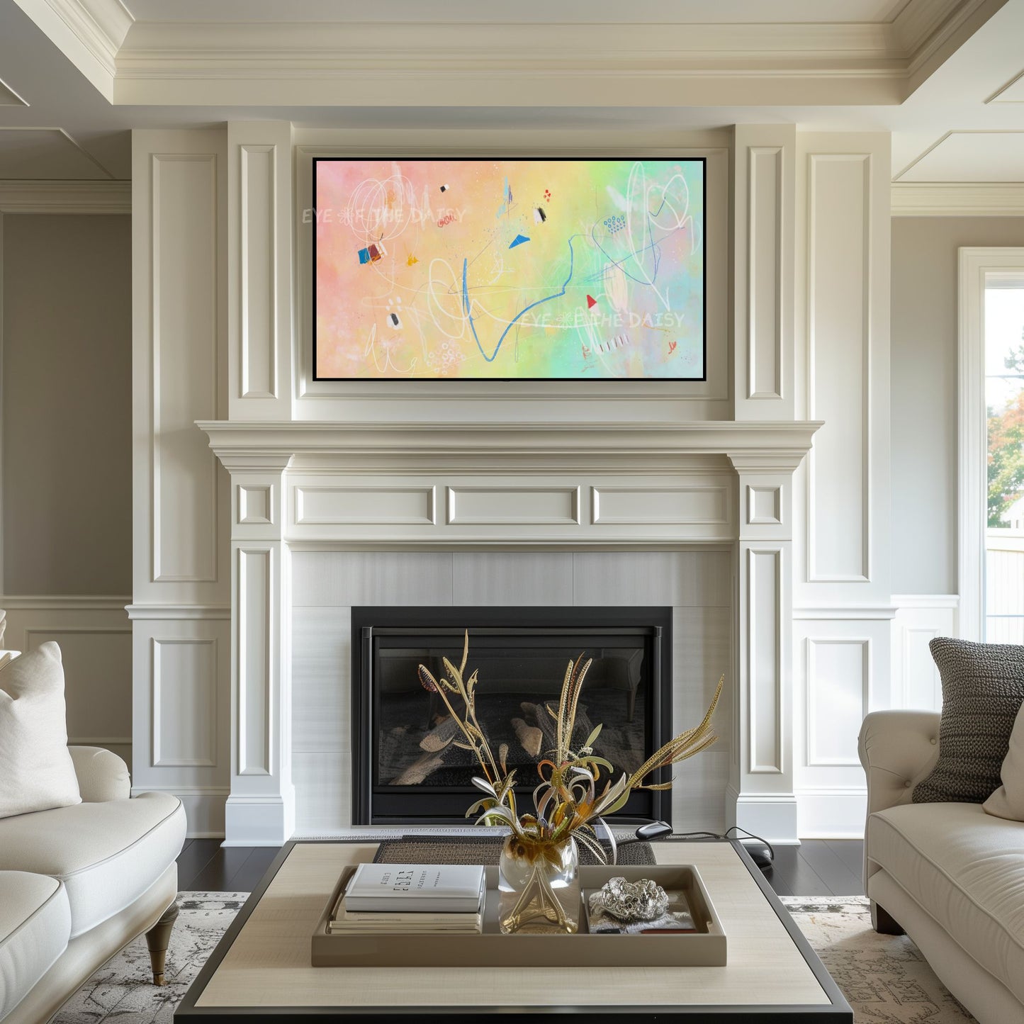 Pastel Rainbow Abstract Expressionist 4K TV Art | Contemporary Digital Painting TV Art 4K