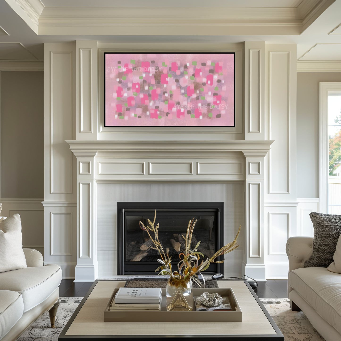 Pink Abstract Expressionist 4K TV Art | Contemporary Brushstrokes Art for TV Screen 4K