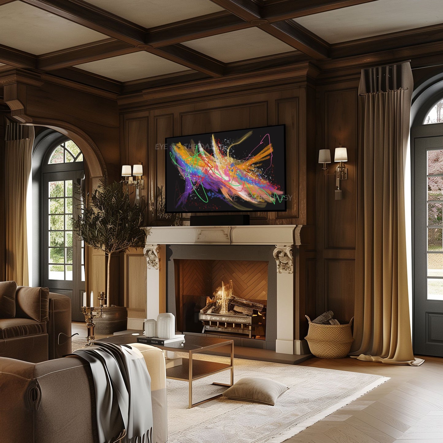 Bright Abstract Expressionist 4K TV Art | Colourful Contemporary 4K Art for TV Screen