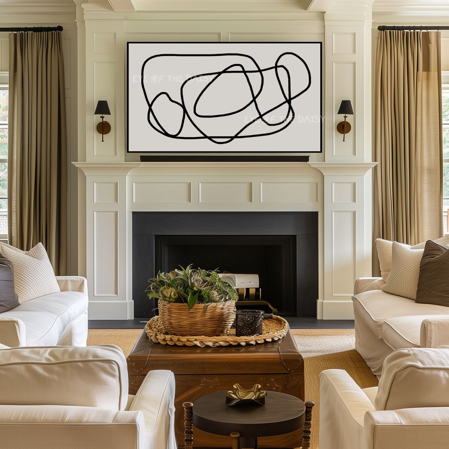 Abstract Scribble 4K TV Art | Minimal Line Drawing Art for TV Screen