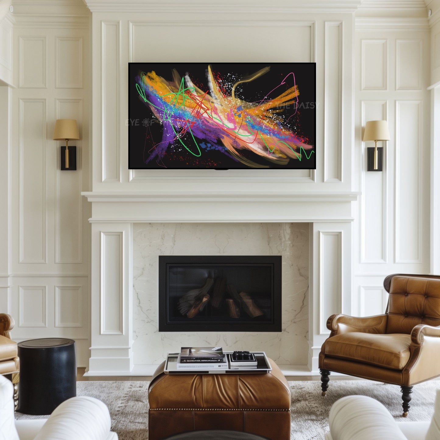 Bright Abstract Expressionist 4K TV Art | Colourful Contemporary 4K Art for TV Screen