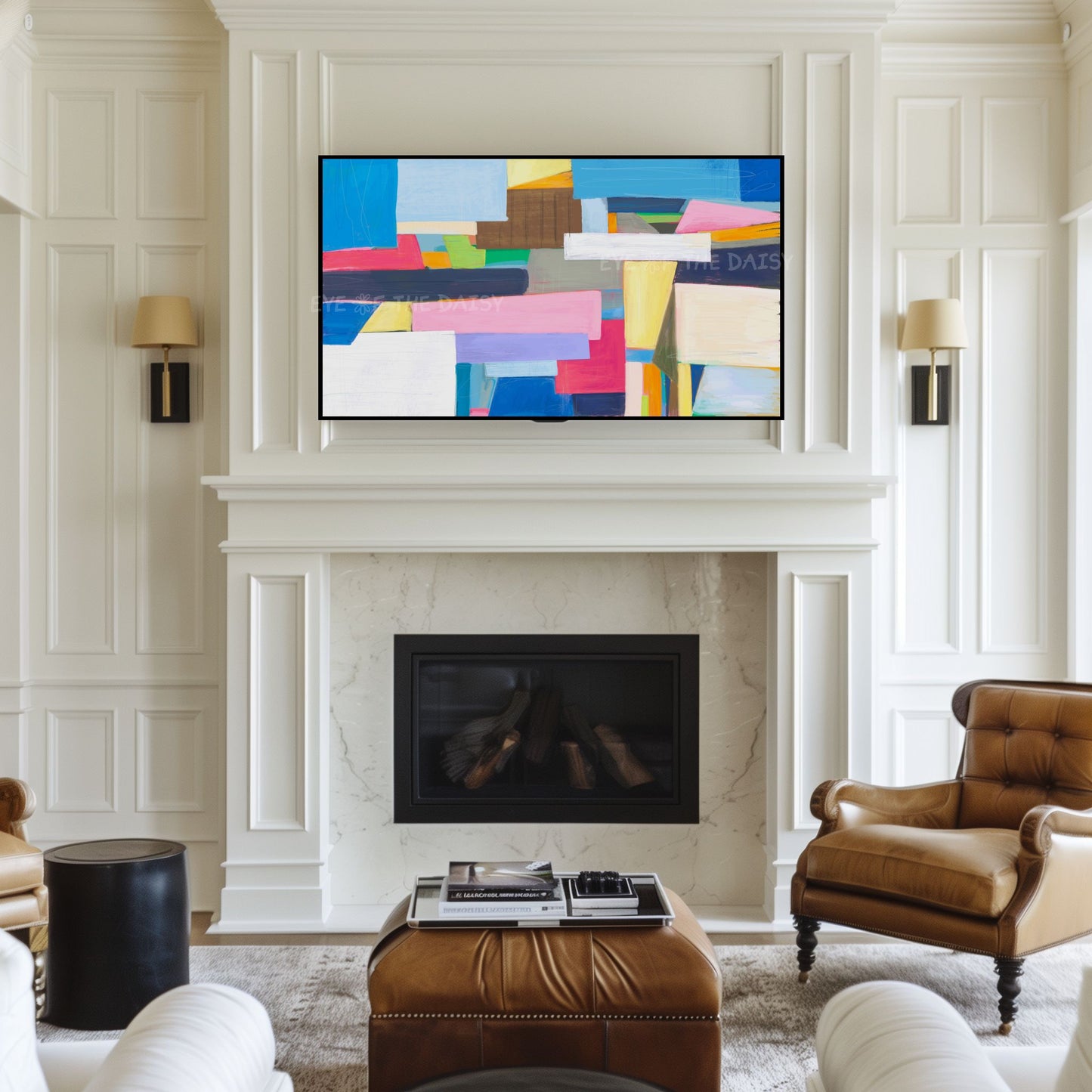 Colour Block Abstract Expressionist 4K TV Art | Contemporary Digital Painting for TV Screen